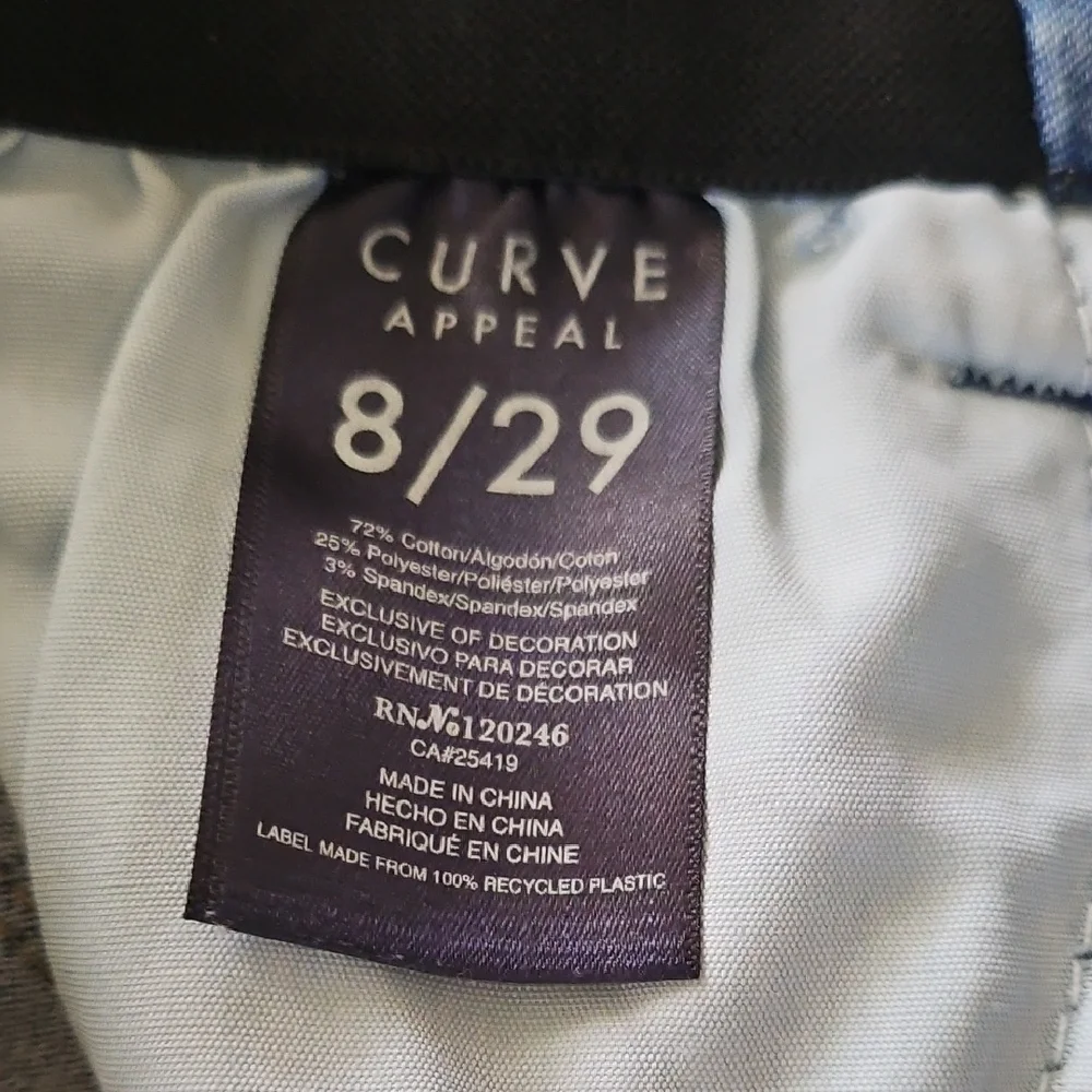 Curve Appeal Mid Rise Skinny Jeans w/ Comfort Waist Size 8/29 - Picture 8 of 8
